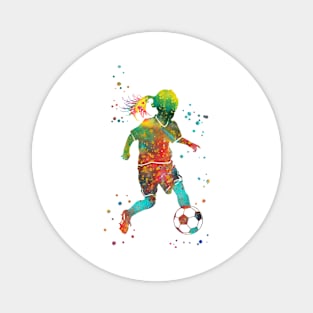 Soccer Player Little Girl With Ball Magnet